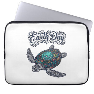 Tag des Erdschildkröte Vintage Stempel Shirt Desig Laptopschutzhülle