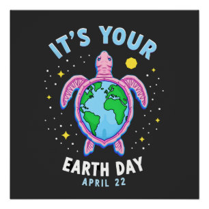 Tag des Erdschildkröten-Designs 22. April für Natu Poster