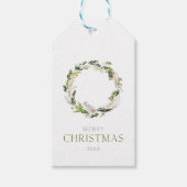 Tag des festlichen Wasserfarbenkranzes Geschenkanhänger (Vorderseite)