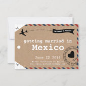 Tag des Gepäcks für Kraft Papier Luftpost Daten sp Save The Date (Rückseite)