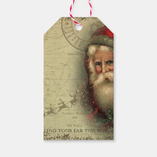 Tag des Geschenkes auf der Route des Weihnachtsman Geschenkanhänger (Vorderseite)