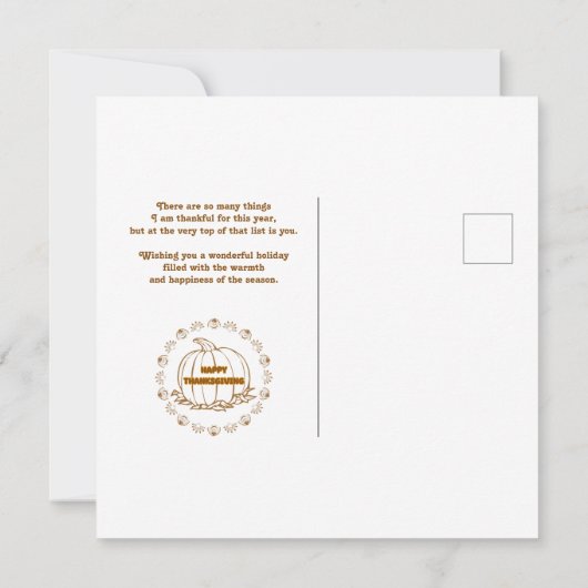 Tag des glücklichen Dankes Karte (Rückseite)