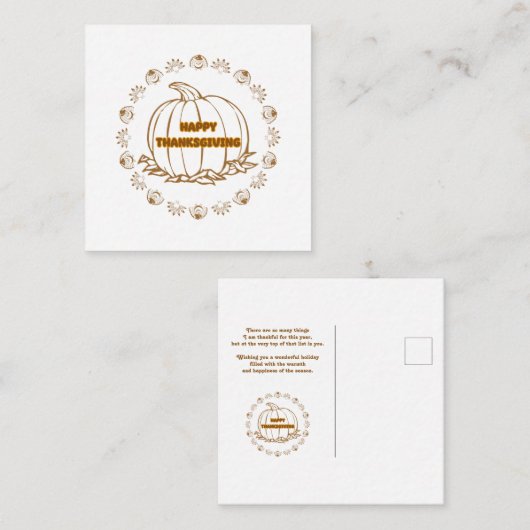 Tag des glücklichen Dankes Mitteilungskarte (Vorne/Hinten)