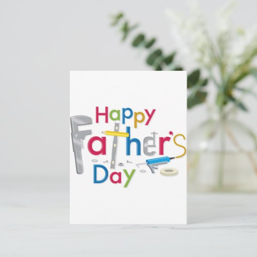 Tag des glücklichen Vaters Postkarte (Stehend Vorderseite)