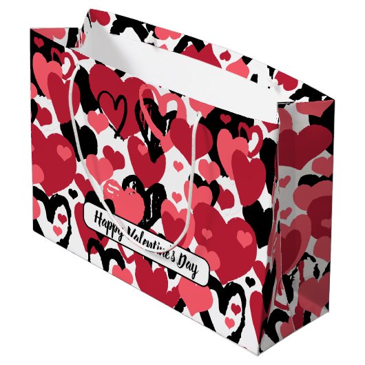 Tag des Glücks Große Geschenktüte (Rückseite Schrägansicht)