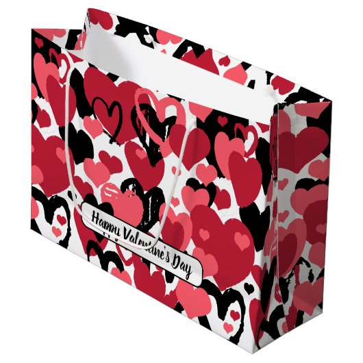 Tag des Glücks Große Geschenktüte (Vorderseite Schrägansicht)