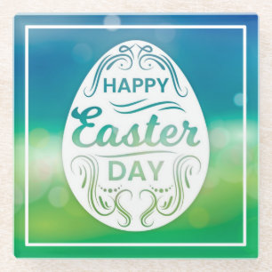 Tag des Glücks zu Ostern 23042 Glasuntersetzer