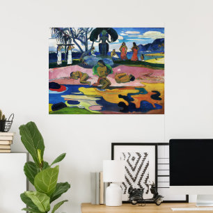 Tag des Gottes durch Paul Gauguin polynesische Kul Poster
