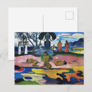 Tag des Gottes durch Paul Gauguin polynesische Kul Postkarte