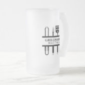 Tag des Grillmeisters Mattglas Bierglas (VorderseiteRechts)