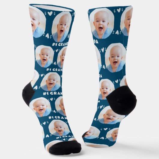 Tag des Großvaters oder Kindervaters: Foto Socken (Gewinkelt)