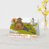 Tag des Groundhogs Karte (Gelbe Blume)