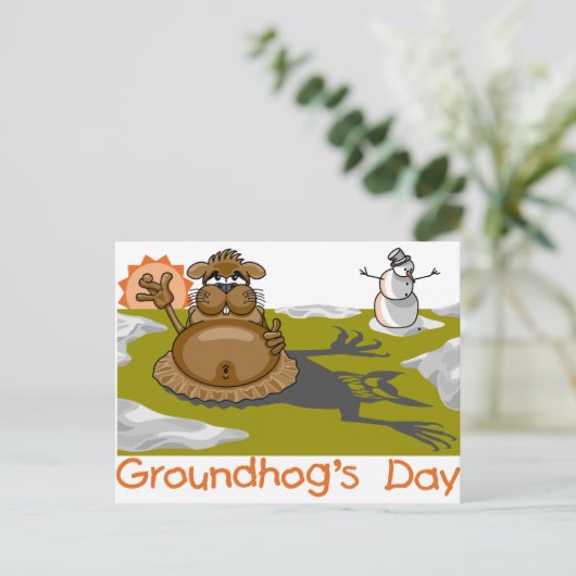 Tag des Groundhogs Postkarte (Stehend Vorderseite)