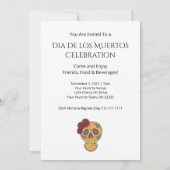 Tag des Halloween-Party des Toten Zuckerschädels Einladung (Rückseite)