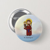 Tag des Heiligen Christophorus Button (Vorne & Hinten)