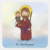 Tag des Heiligen Christophorus Quadratischer Aufkleber (Vorderseite)