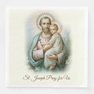 Tag des heiligen Josef Kind Jesus Kreuztag Serviette