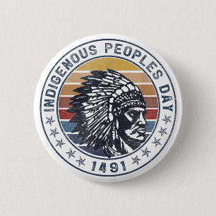 Tag des indigenen Volkes – Erbe der Native America Button