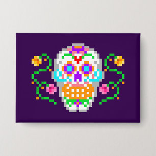 Tag des inspiriert Zuckerschädelknopfes Button