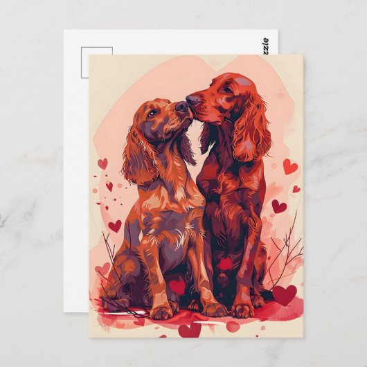 Tag des irischen Setters Valentine Postkarte (Vorne/Hinten)