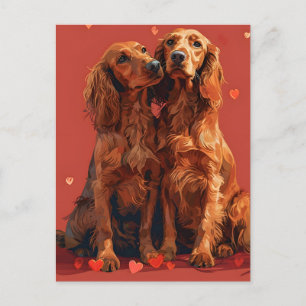 Tag des irischen Setters Valentine Postkarte