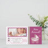 Tag des Krankenhauses Geburtstagsverkündung: pink Ankündigung (Stehend Vorderseite)