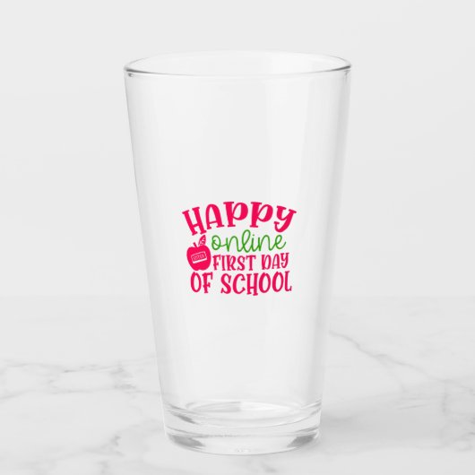 Tag des Lehrers glücklich online ersten Schultag Glas (Vorderseite)