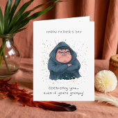 Tag des lustigen Vaters - Grumpy Hooded Character Einladung