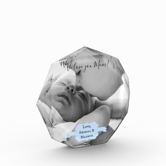 Tag des Minimalistischen blauen Fotos Mutter (Links)