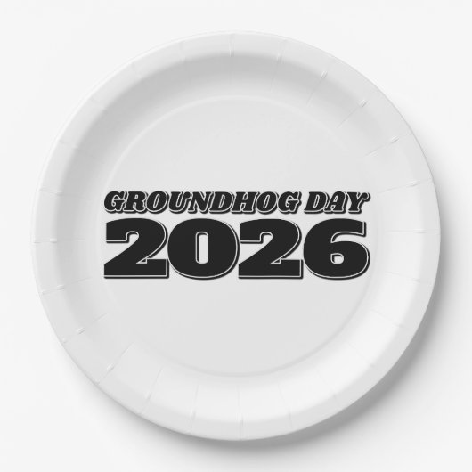 Tag des Murmeltiers 2026 Pappteller (Vorderseite)
