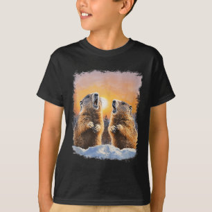Tag des Murmeltiers Heulend bei Sonnenaufgang Murm T-Shirt