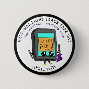 Tag des nationalen Acht-Track-Tapes _ 11. April Button
