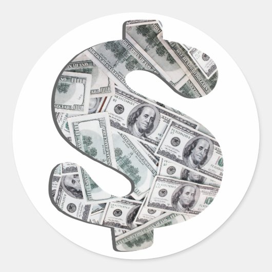 Tag des Papiergeldes Runder Aufkleber (Vorderseite)