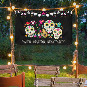 Tag des Personalisierten Banners "Dead Sugar Skull Banner