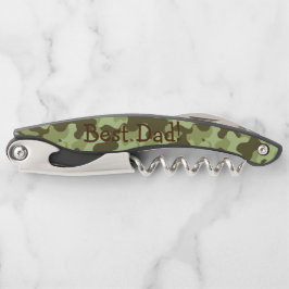 Tag des personalisierten Vaters Camouflage Corksch Kellnermesser