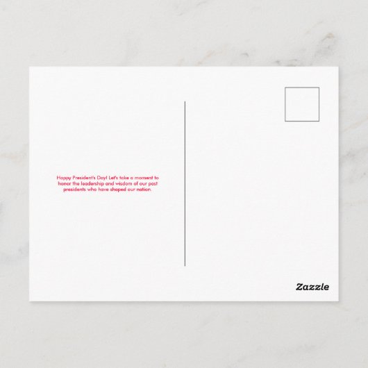 Tag des Präsidenten Postkarte (Rückseite)