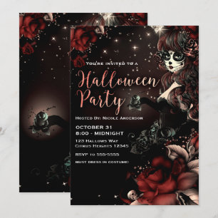 Tag des Roten Halloween-Party des Toten Schädelmäu Einladung