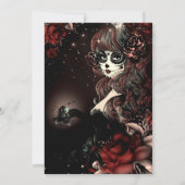 Tag des Roten Schwarzen Brautparty des Toten Schäd Einladung (Rückseite)