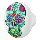 Tag des Schädelknochens des Toten Zucker Keramikknauf (Rechts)