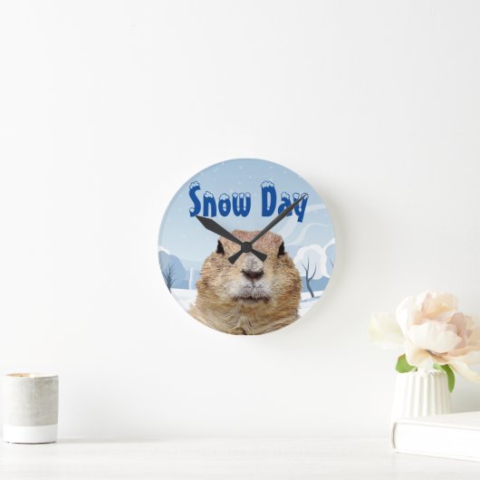 Tag des Schnees Runde Wanduhr (Zuhause)