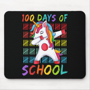 Tag des Schulabbings Einhorn 100 magische Tage Kin Mousepad
