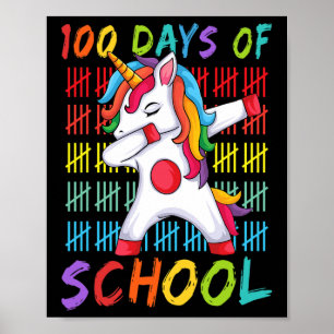 Tag des Schulabbings Einhorn 100 magische Tage Kin Poster