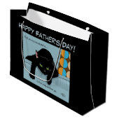 Tag des schwarzen Katzen-Vaters Große Geschenktüte (Vorderseite Schrägansicht)