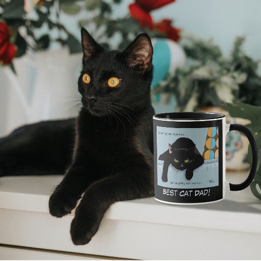 Tag des schwarzen Katzen-Vaters Tasse