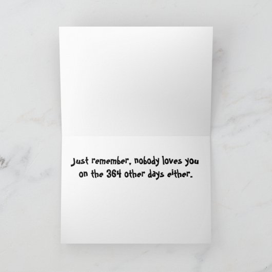 Tag des Single Feiertagskarte (Innenseite)