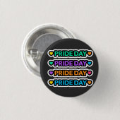 Tag des Stolzes. LGBT+Stolz. Regenbogenherz. Button (Vorne & Hinten)