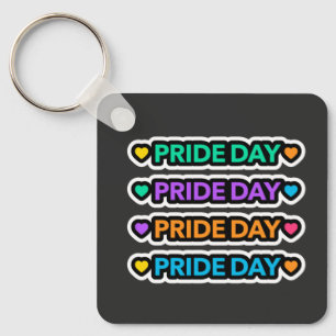 Tag des Stolzes. LGBT+Stolz. Regenbogenherz. Schlüsselanhänger