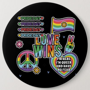 Tag des Stolzes. Liebe gewinnt. Ich bin que und ha Button