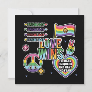 Tag des Stolzes. Liebe gewinnt. Ich bin que und ha Karte