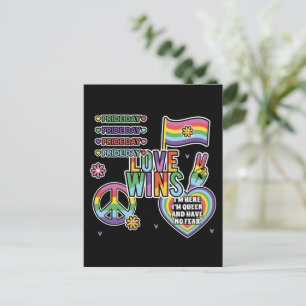 Tag des Stolzes. Liebe gewinnt. Ich bin que und ha Postkarte